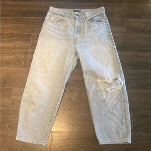 Levi’s Barrel Crop Distressed Jeans